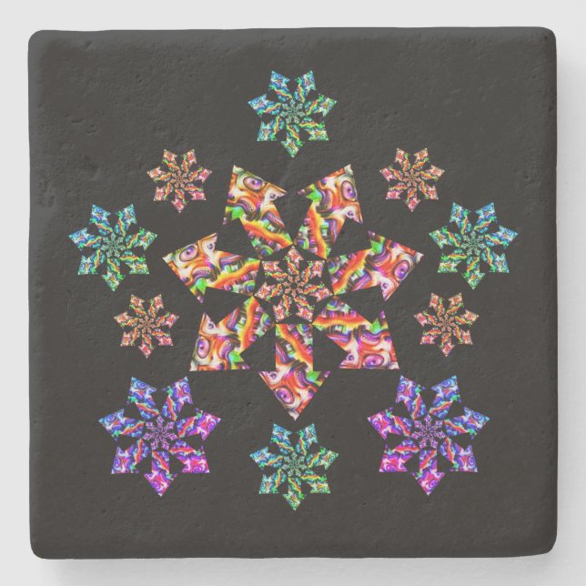 Sieben SternMantis Steinuntersetzer (Vorderseite)