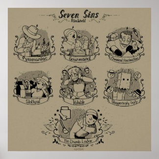 Sieben Sünden aus der RimWorld Poster
