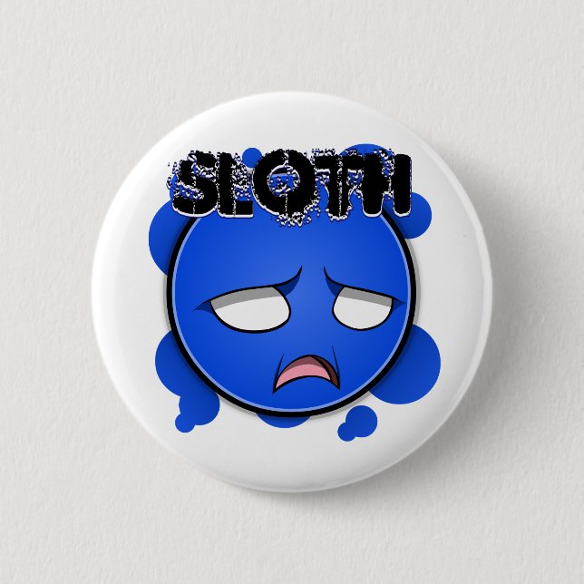 Sieben Sünden-Gesichter - Trägheit Button (Vorderseite)