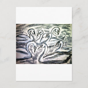 Sieben Swans zum Schwimmen Postkarte