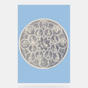 Sieben Tugenden und Jesus Christus Acrylschild