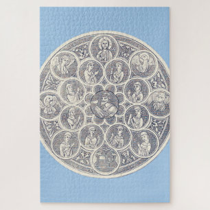 Sieben Tugenden und Jesus Christus Puzzle