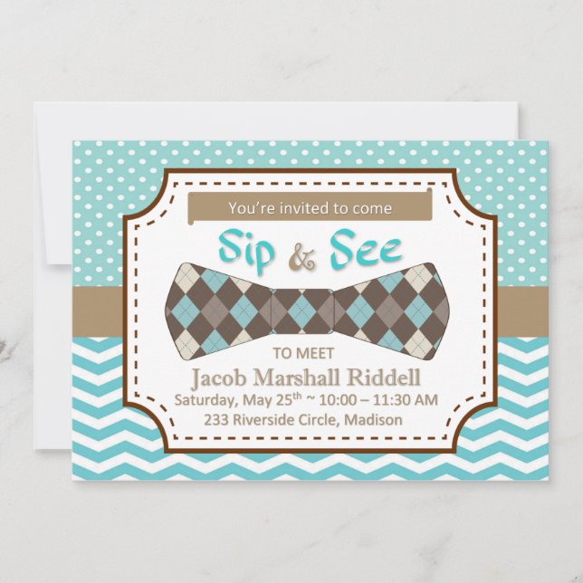 Sieben und Sehen für Boy Baby mit Bow-Krawatte (Vorderseite)