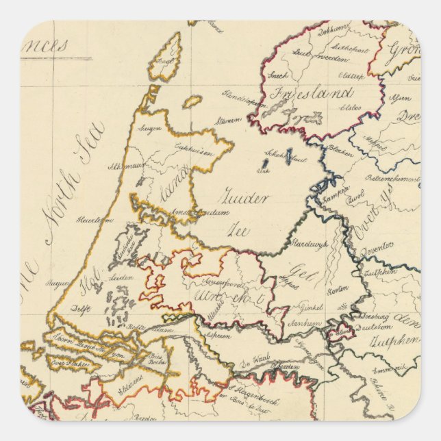 Sieben Vereinigte Provinzen 2 Quadratischer Aufkleber (Vorderseite)