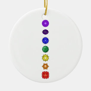 Sieben vertikale Chakras Keramikornament