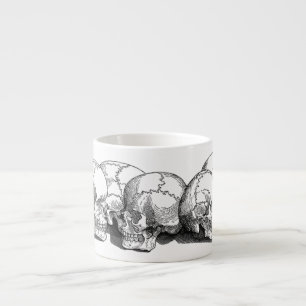 Sieben Vintage-Totenköpfe Espressotasse