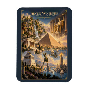 Sieben Weltwunder Historische Kunst Magnet