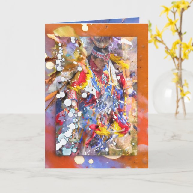 SIEBEN WOLF SPIRITS NATIVE AMERIKANISCHE TANZKARTE KARTE (Gelbe Blume)