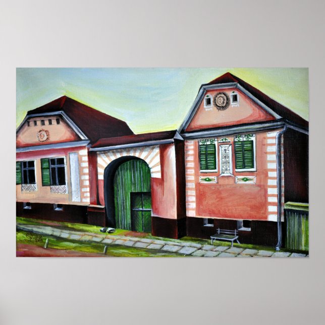 Siebenbürgen, Rumänien, Aquarellmalerei Poster (Vorne)