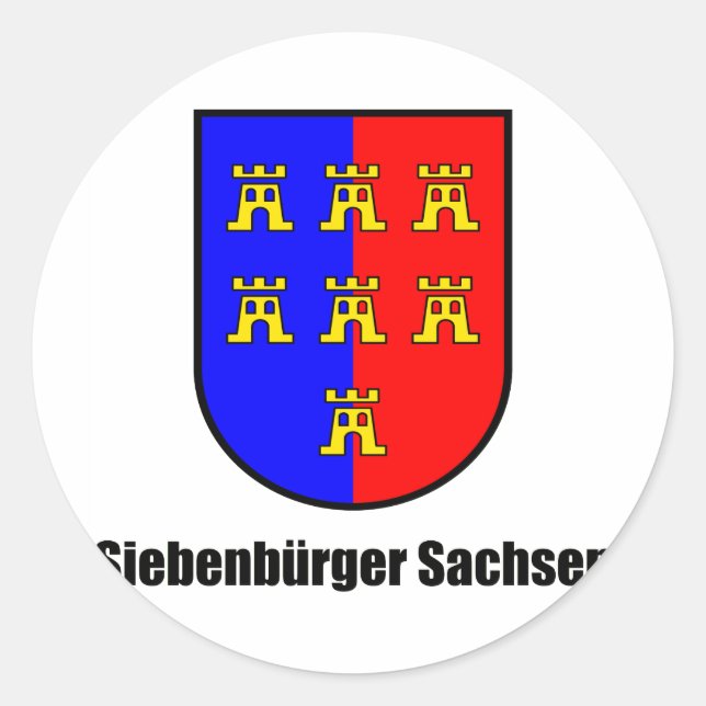 Siebenbürger Sachsen Runder Aufkleber (Vorderseite)