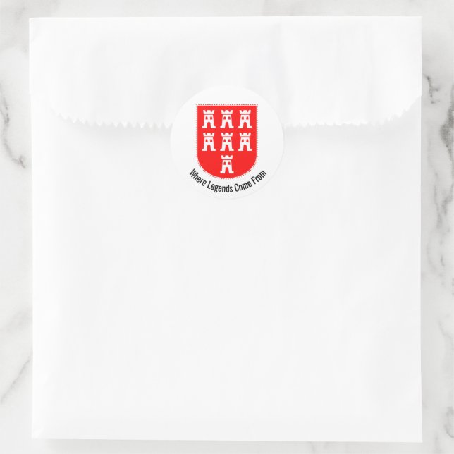 Siebenbürger Sachsen Wappen Runder Aufkleber (Tasche)