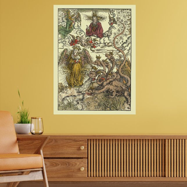Siebenköpfiger Drache von Albrecht Dürer Poster (Wohnzimmer 2)