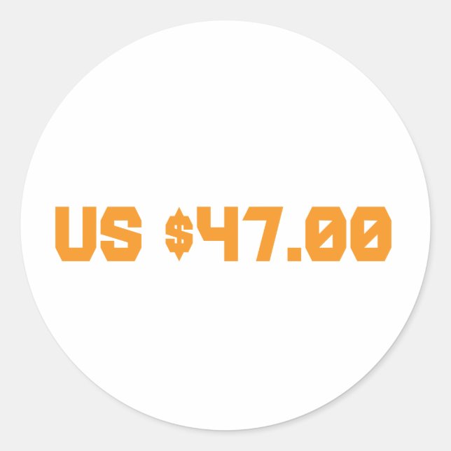 siebenundvierzig Dollar Runder Aufkleber (Vorderseite)