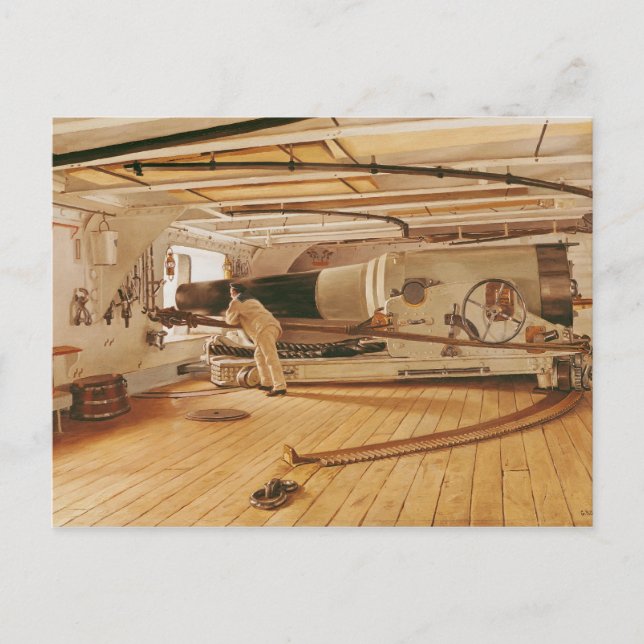 Siebenundzwanzig Pfund Cannon auf einem Schlachtsc Postkarte (Vorderseite)