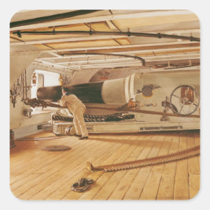 Siebenundzwanzig Pfund-Kanone auf einem Quadratischer Aufkleber