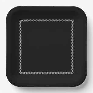Siebkettenrahmen Schwarzes Quadrat Papierplatte Pappteller