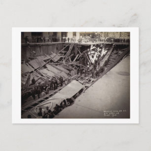 Siebte Avenue-Straßenkollaps New York City 1915 Postkarte
