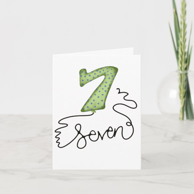Siebte Geburtstagskarte Karte (Vorderseite)