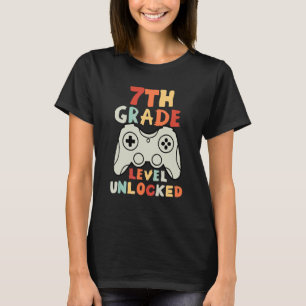 Siebte Klasse freigeschalteter Gamer erster Schult T-Shirt