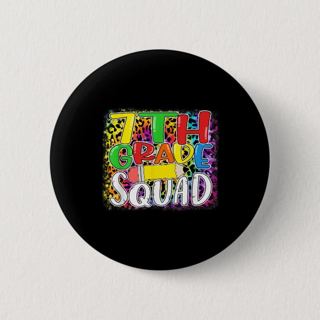 Siebte Klasse Squad Leopard Zurück zur Schule 7. K Button (Vorderseite)