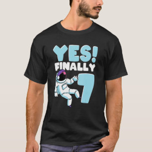 Siebter Geburtstag Astronautenraum Thema Party 7 J T-Shirt