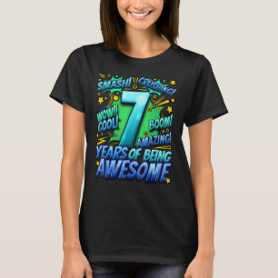 Siebter Geburtstag Comic Stil Phantastisch seit 20 T-Shirt