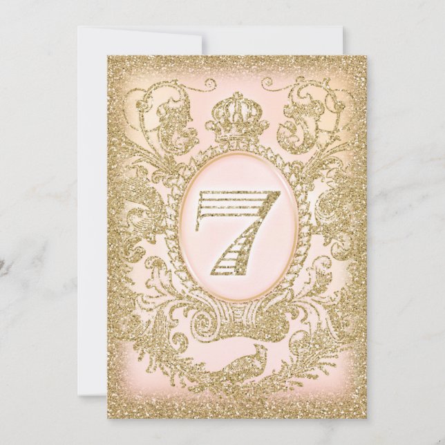 Siebter Geburtstag einmal auf Zeitprinzessin Einladung (Vorderseite)