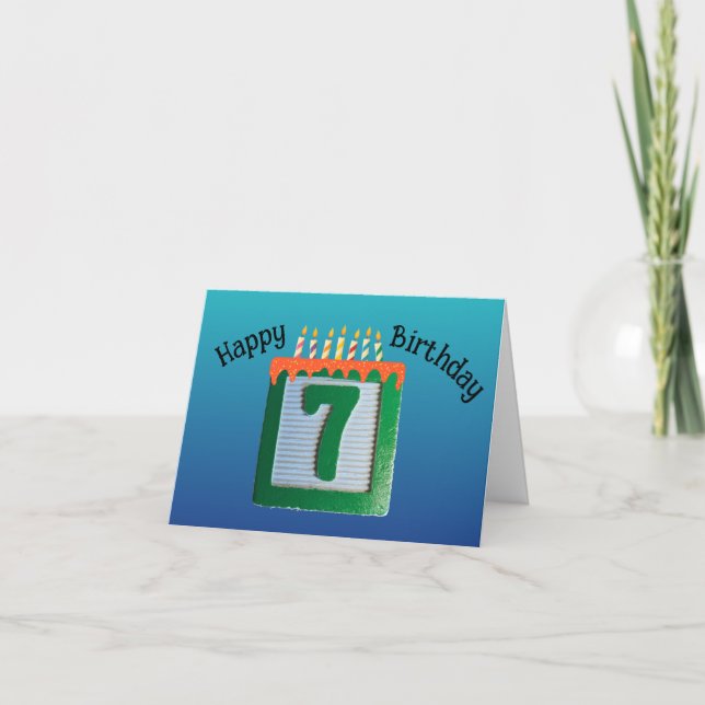 Siebter Geburtstag Karte (Vorderseite)