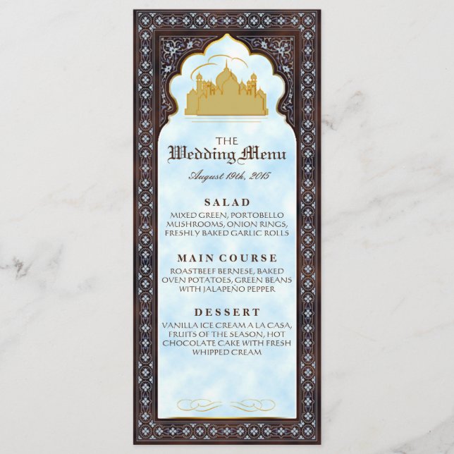 Siebter Himmel - Menükarte (Vorderseite)