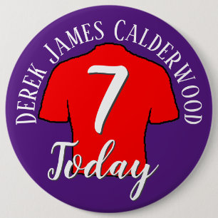 Siebtes Geburtstagsfußball-Abzeichen zur Personal Button