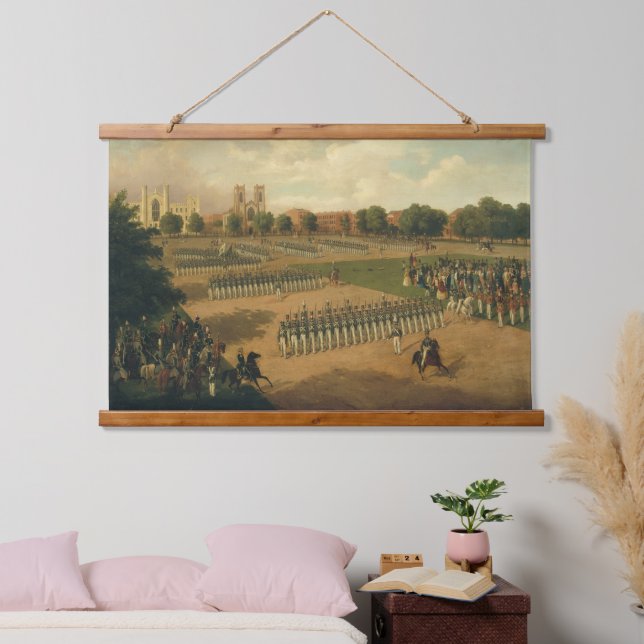 Siebtes Regiment zur Überprüfung, New York Tapestr Wandteppich Mit Holzrahmen (Schlafzimmer)