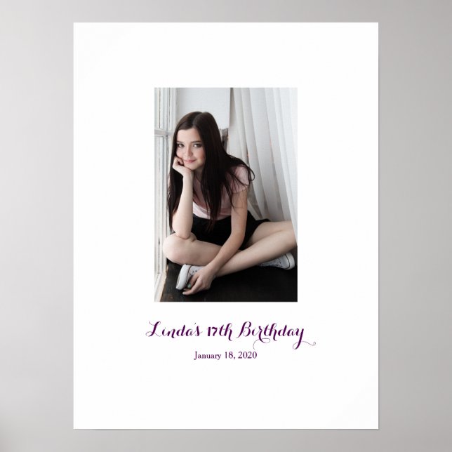 Siebzehn Geburtstagsunterschreiben in Party Board  Poster (Vorne)