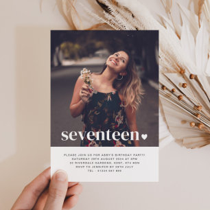 Siebzehn Herz Foto Geburtstagseinladung Einladung