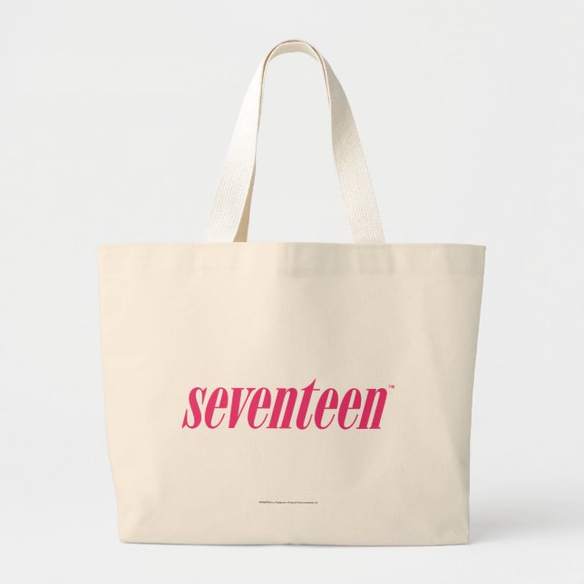 Siebzehn Logo-Magentarot Jumbo Stoffbeutel (Vorne)