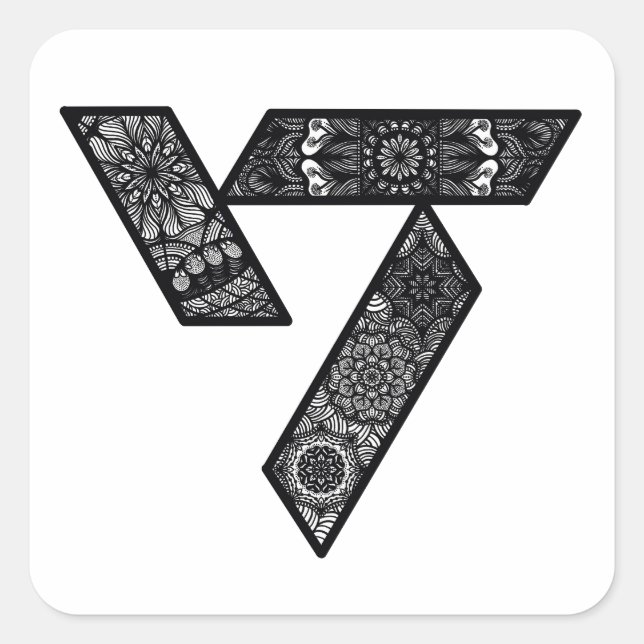 Siebzehn Logoaufkleber Quadratischer Aufkleber (Vorderseite)