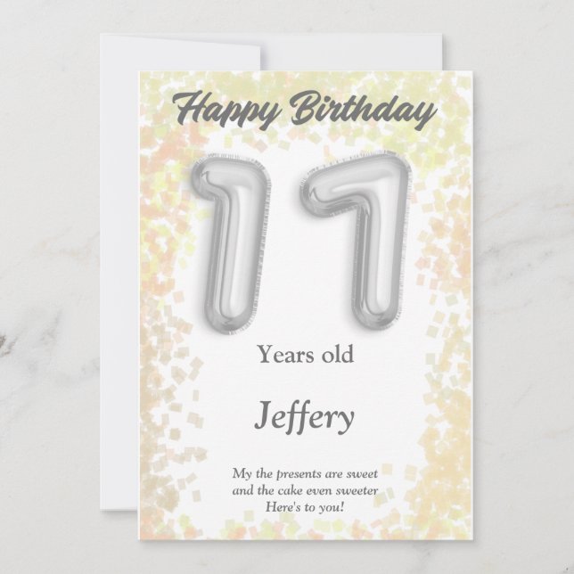 Siebzehnjährige Happy Birthday Card (Vorderseite)