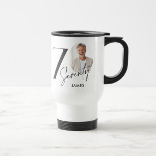 Siebzig 70. Geburtstag Foto Personalisiertes Jubil Reisebecher