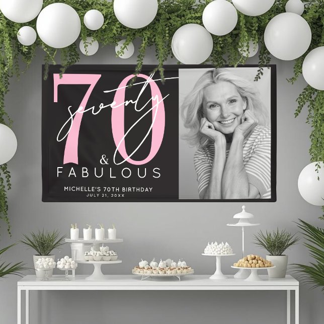 Siebzig Fabelhafte 70. Geburtstagsfeier Banner (Seventy Fabulous 70th Birthday Party Banner)