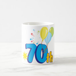 siebzig Jahre feiern jung Tasse