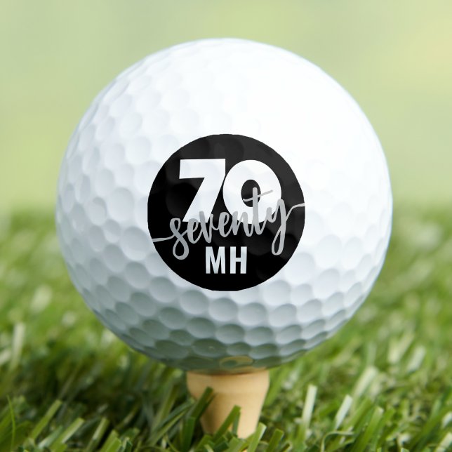 Siebzig Schwarzer 70. Geburtstag Golfball (Seventy Black 70th Birthday Golf Balls)