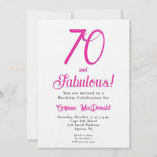 Siebzig und Fantastisch Skript Rosa 70. Geburtstag Einladung