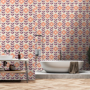 Siebziger-Mod-Blume-Muster-Hintergrund Tapete