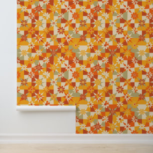 Siebziger Mod-Blumen-Muster Tapete