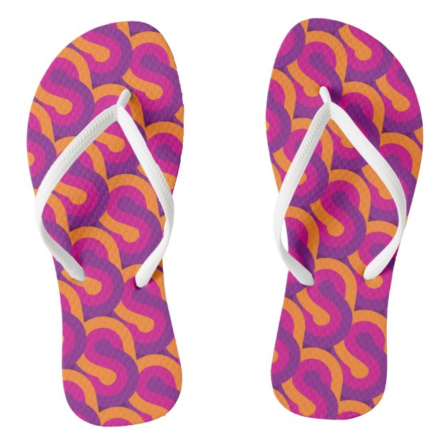 SIEBZIGER RETRO MUSTER FLIP FLOPS (Fußbett)
