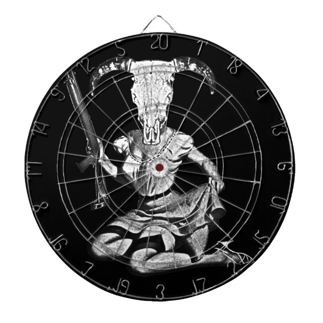 Siebzigerjahre Button-oben Schädel Dartscheibe (vorne)