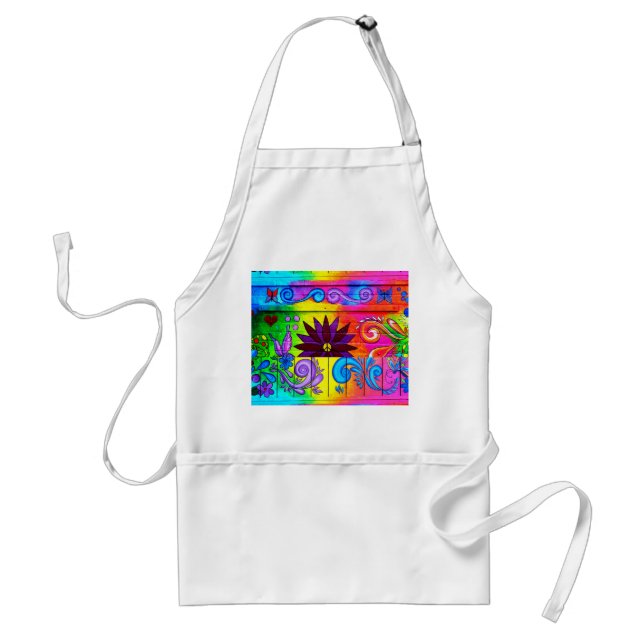 Siebzigerjahre groovy Hippie-Schürze Schürze (Vorne)