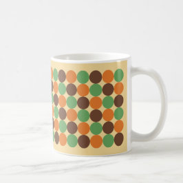 Siebzigerjahre Punkt-Avocado-Grün gebranntes Tasse