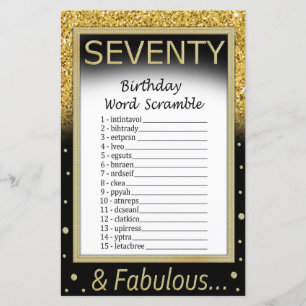 Siebzigjähriges Word Scramble Game