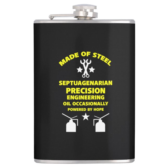 Siebzigster Geburtstag Flachmann (Vorderseite)