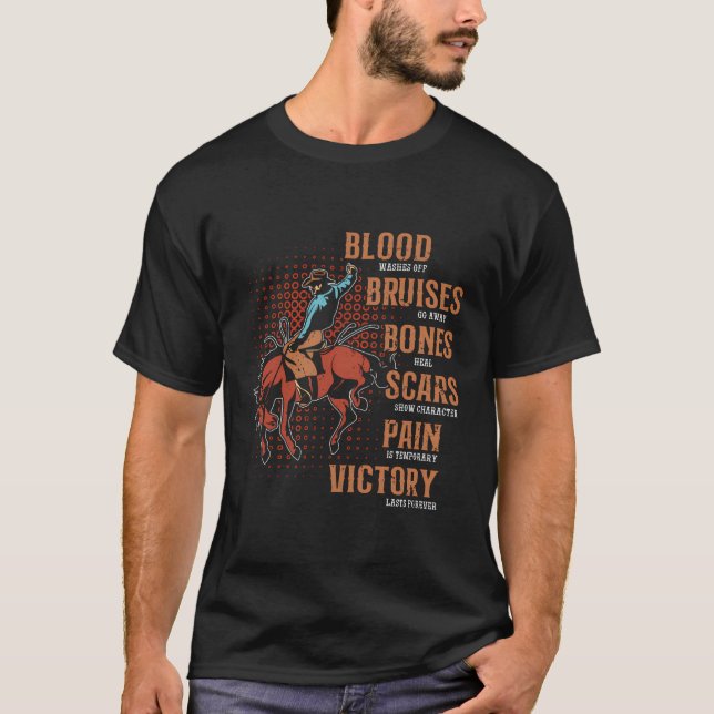Sieg dauert Forever Cowboy Rodeo T-Shirt (Vorderseite)